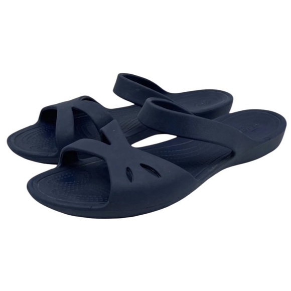 NWOT Crocs Dark Blue Kelli Slide Sandals - Picture 1 of 10